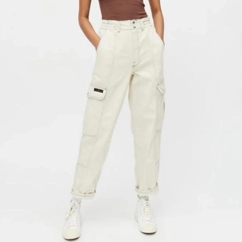 Urban Outfitters BDG Relaxed Skate Cargo‎ Jean 27 Off White Ivory Baggy Utility